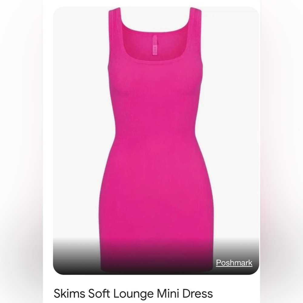 Skims soft lounge hot pink mini dress